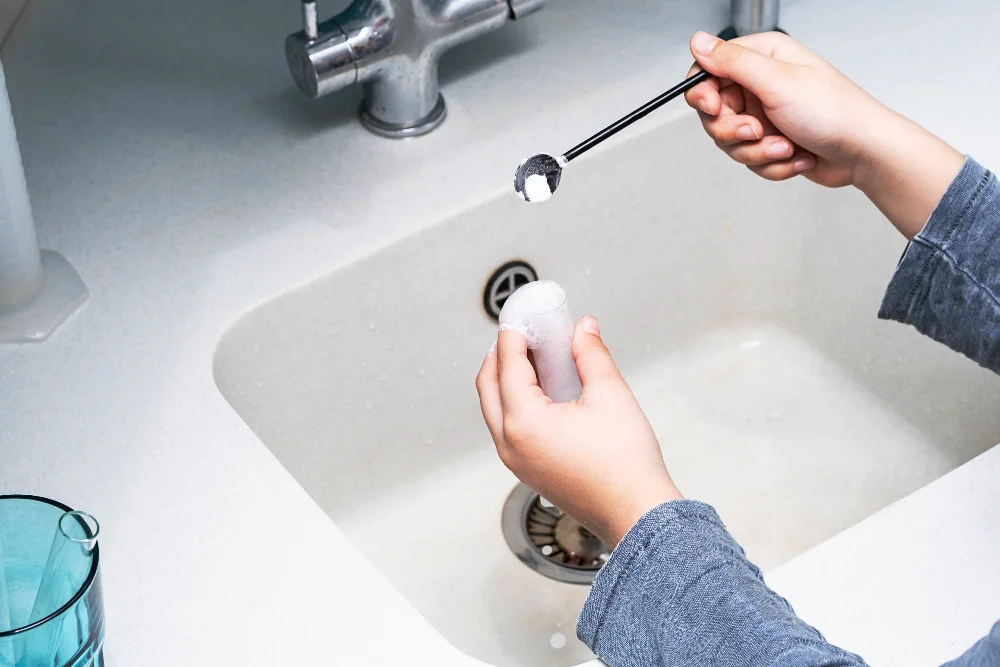 vinegar and baking soda to clean drain